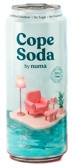 A chilled can of Cope Soda by Numa
